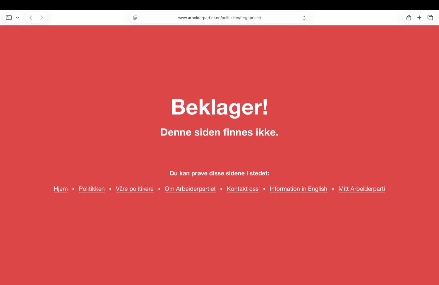 Arbeiderpartiets nettomtale av at de har innført gratis ferger før valget, er blitt fjernet.
