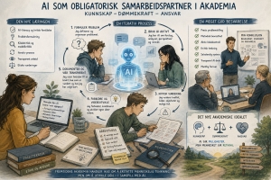 Når AI blir obligatorisk: Et framtidsscenario for eksamen, bacheloroppgaver og doktorgradsarbeid