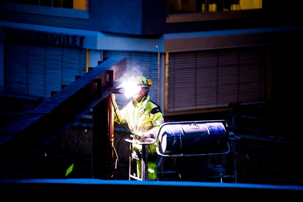 Det sveises på Brutorget