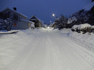 Gullagata, hvor tungtransport skal mixe med ordinær trafikk, har nå fått p-forbud.